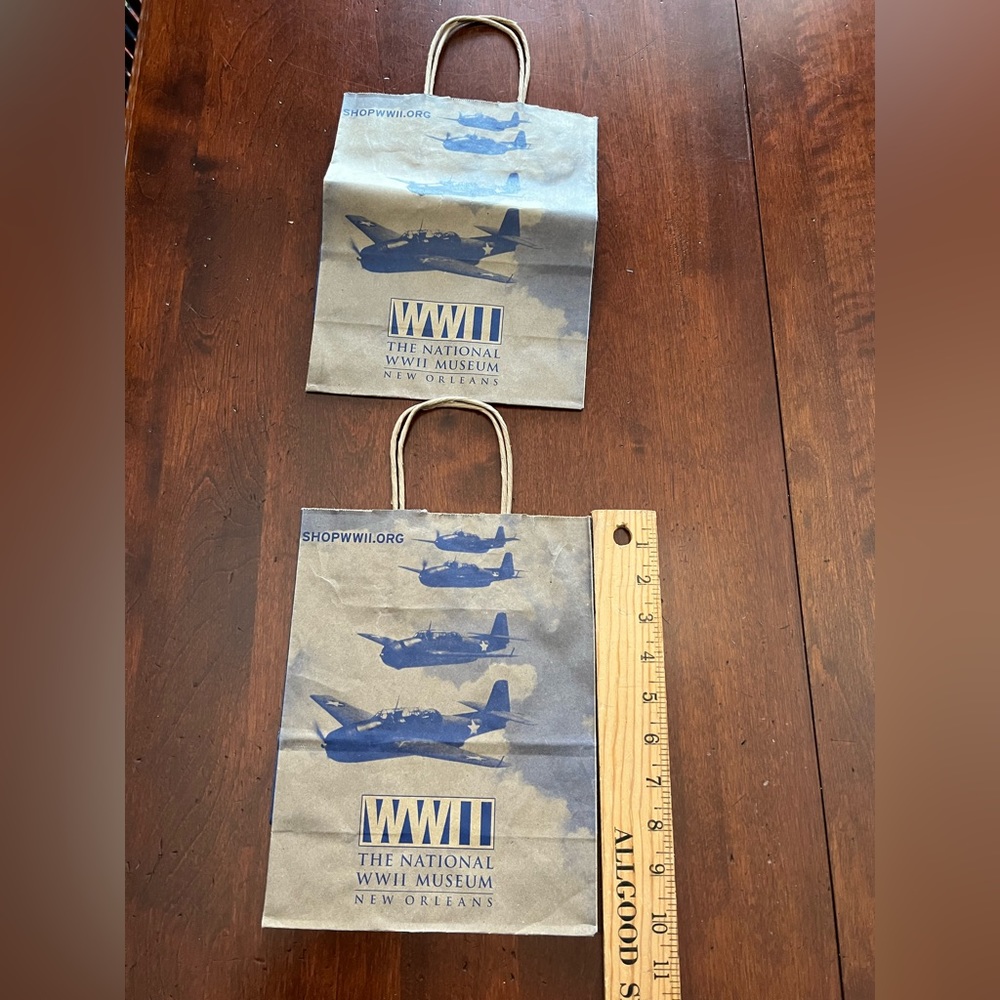 Set of two WWII Museum paper tote bags